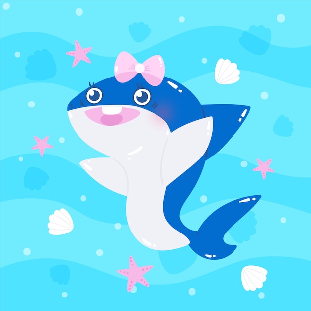 Outline Template Baby Shark Clipart
