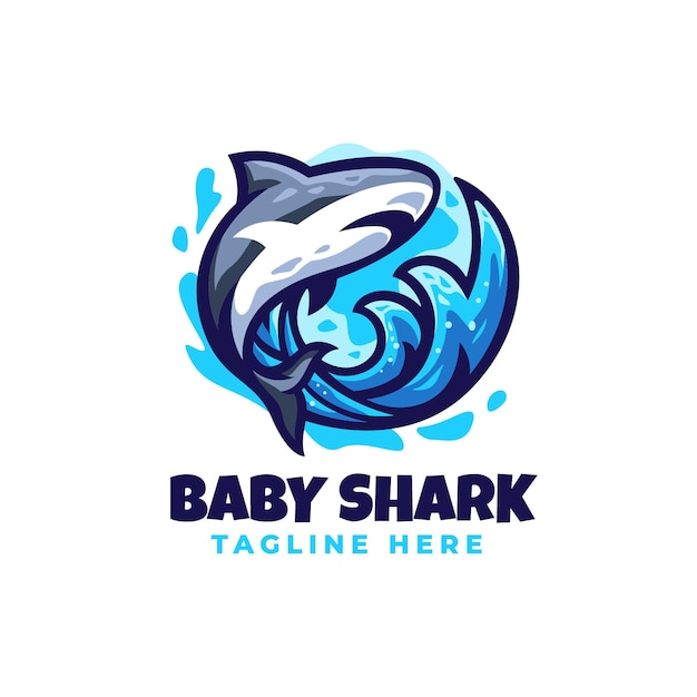 Premium Vector Baby Shark Logo Design Template With Cute Details