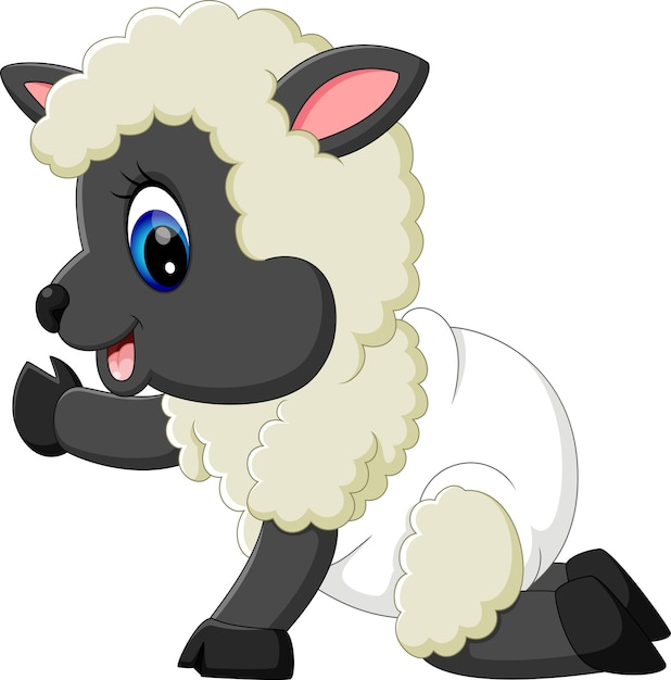 Download Baby sheep character Vector | Premium Download