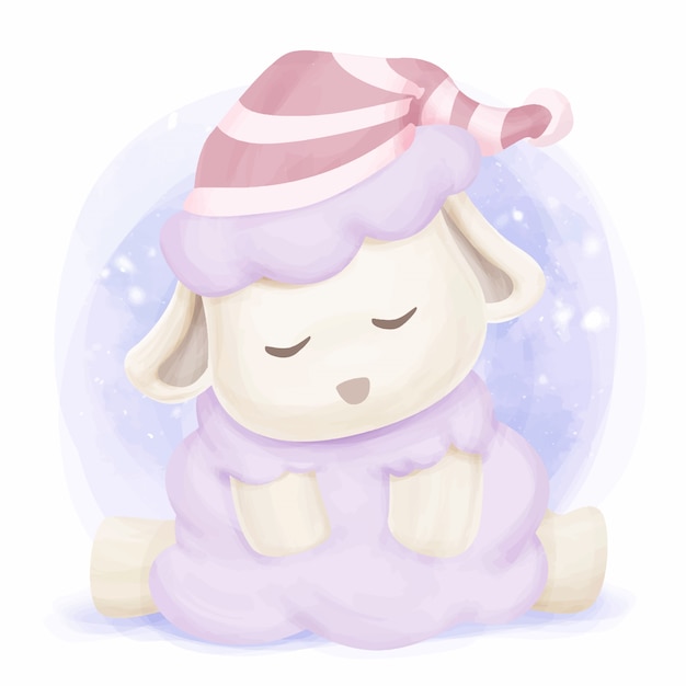 Download Premium Vector | Baby sheep ready for sleep