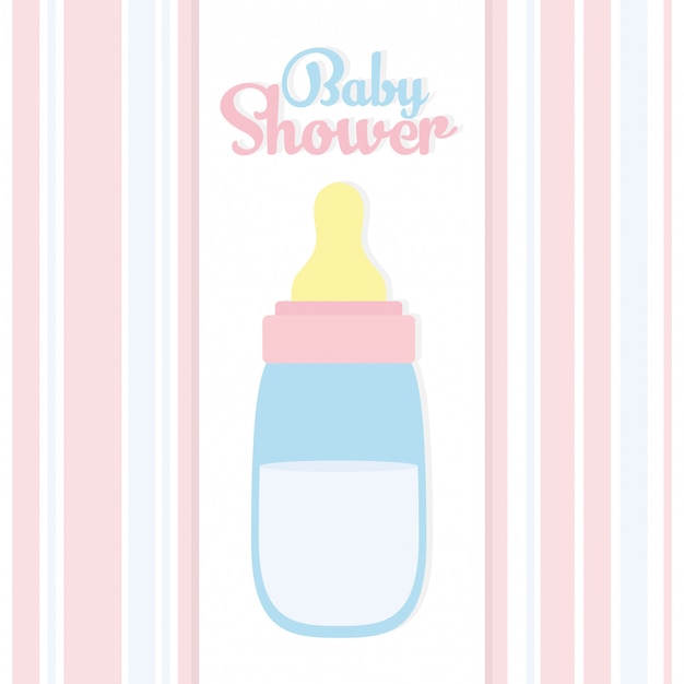 ベビーシャワー 哺乳瓶ミルクアクセサリー 無料のベクター