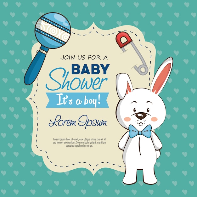 Download Premium Vector | Baby shower boy invitation card