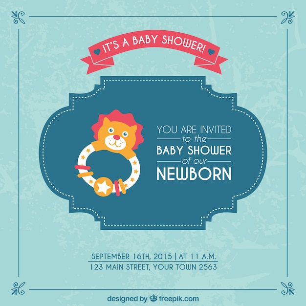 Baby shower card for boy