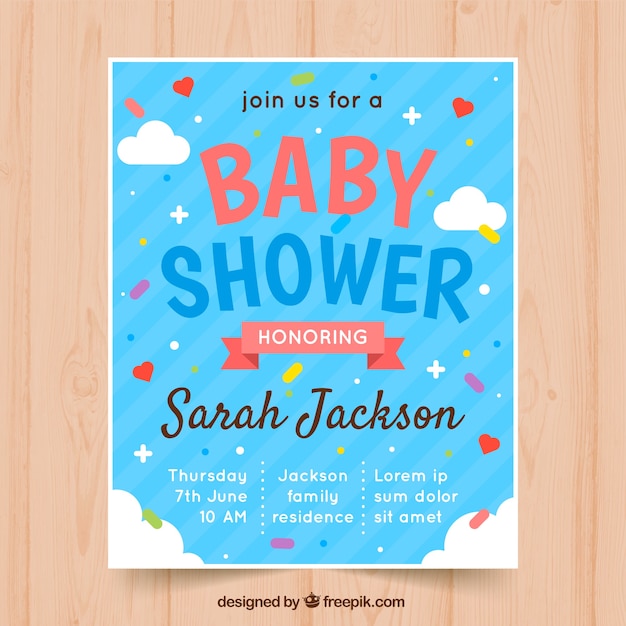 Download Free Vector | Baby shower card invitation