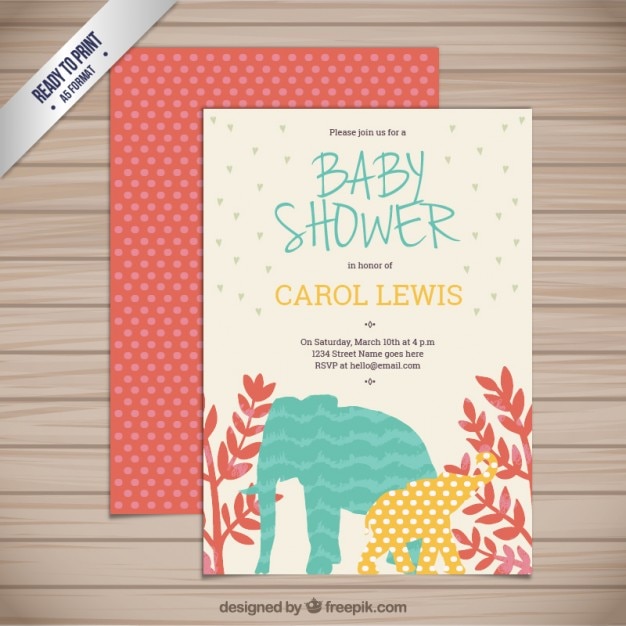 Baby shower card with animals