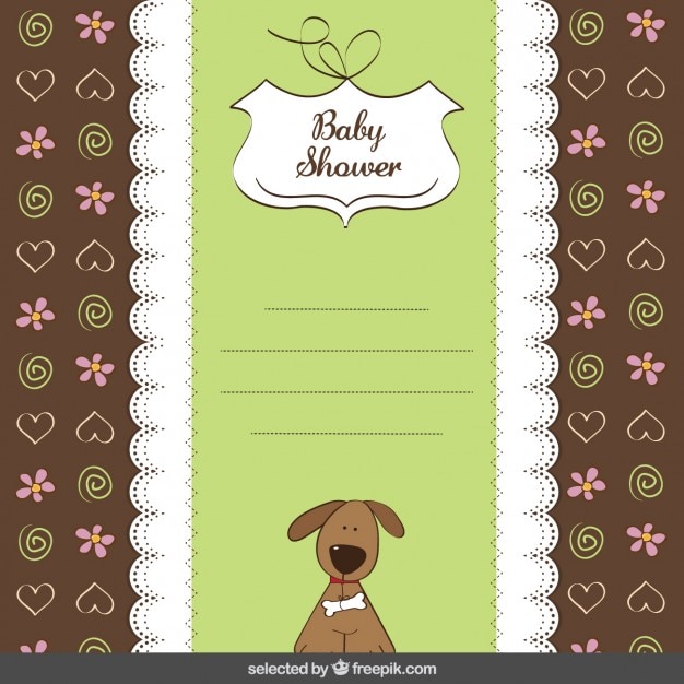 Baby shower card with cute dog