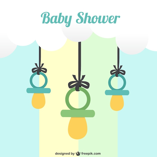 Download Baby shower card with dummies Vector | Free Download