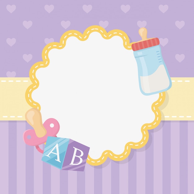 Download Free Vector | Baby shower card with milk bottle