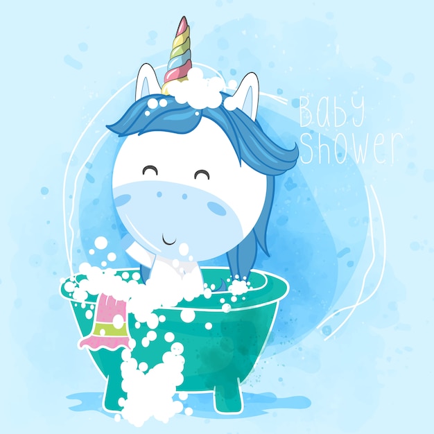 Premium Vector Baby Shower Cute Baby Unicorn