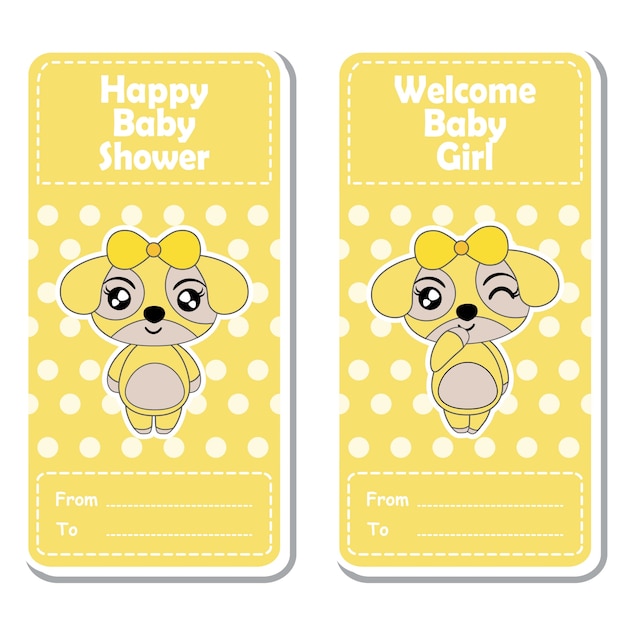 Premium Vector Baby shower gift cards design