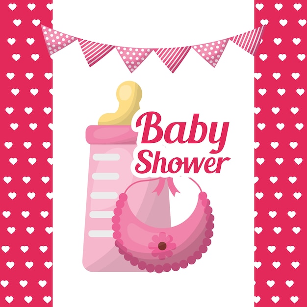Download Baby shower girl invitation poster | Premium Vector
