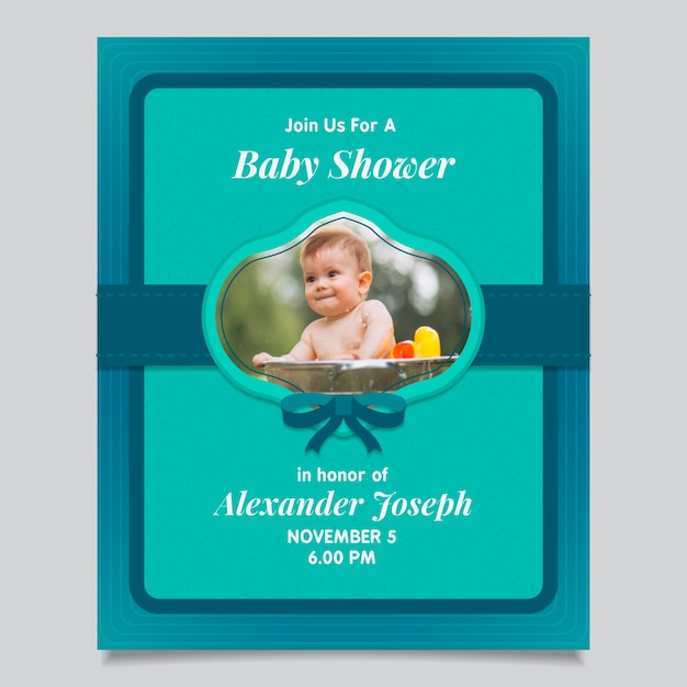 Free Vector Baby Shower Invitation Boy