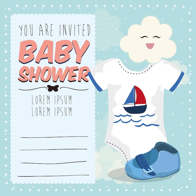 Baby shower invitation card design | Premium Vector