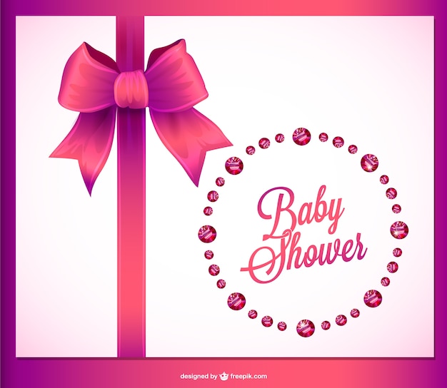 Download Baby shower invitation crystals design | Free Vector