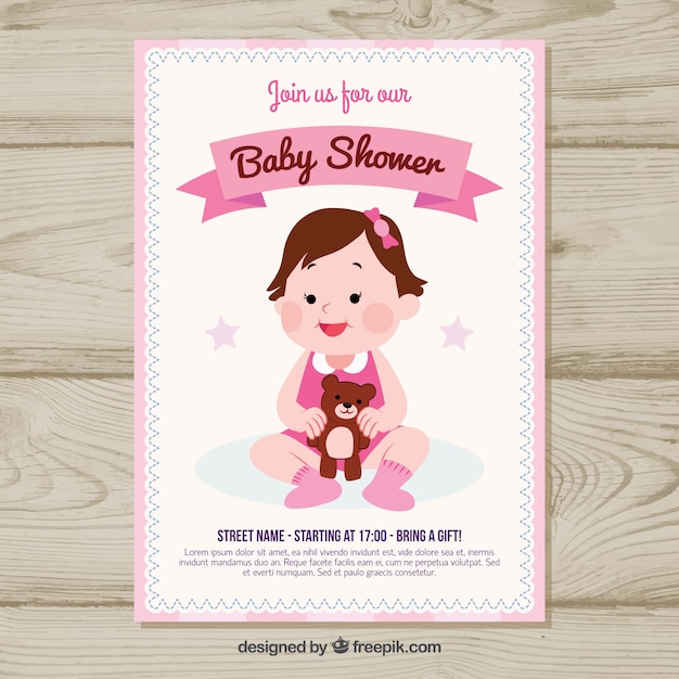 Download Baby shower invitation template in hand drawn style | Free ...