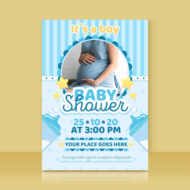Download Free Vector | Baby shower invitation template