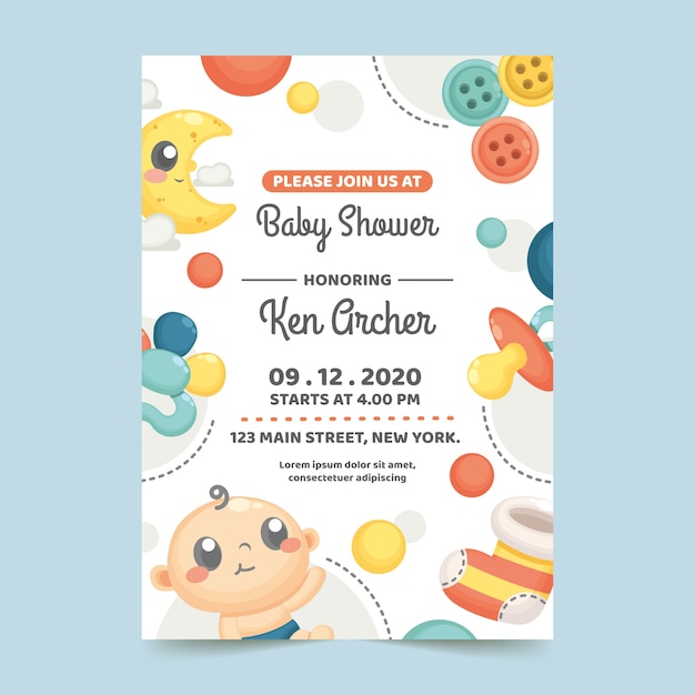 Baby shower invitation theme | Free Vector