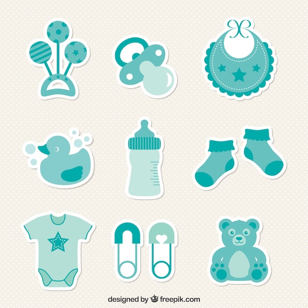 Free Vector | Baby shower stickers