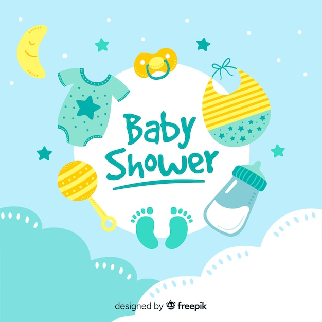 Download Free Vector | Baby shower template for boy