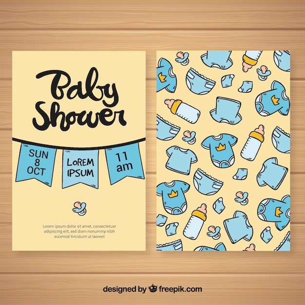 free-vector-baby-shower-template-with-elements