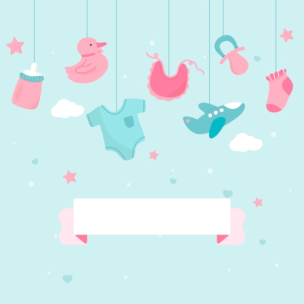 Download Free Vector | Baby shower theme copy space
