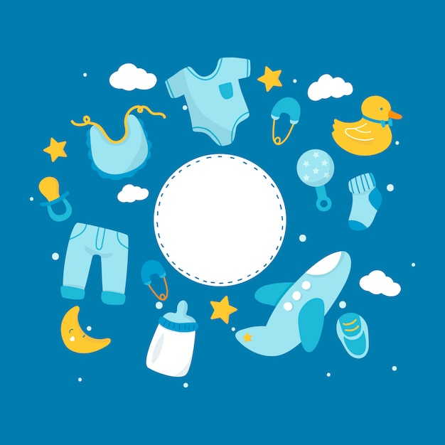 Download Baby shower theme copy space | Free Vector
