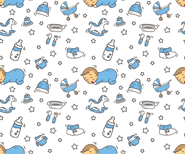 Download Baby theme seamless background Vector | Premium Download