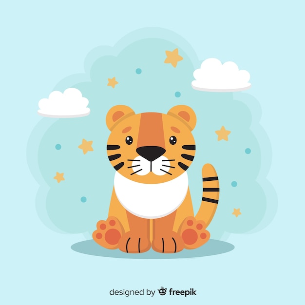 Baby tiger background | Free Vector