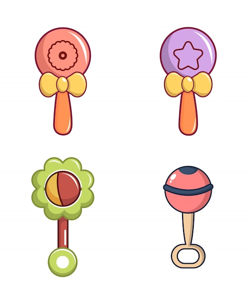 Baby toy icon set. cartoon set of baby toy vector icons set isolated Vector | Premium Download