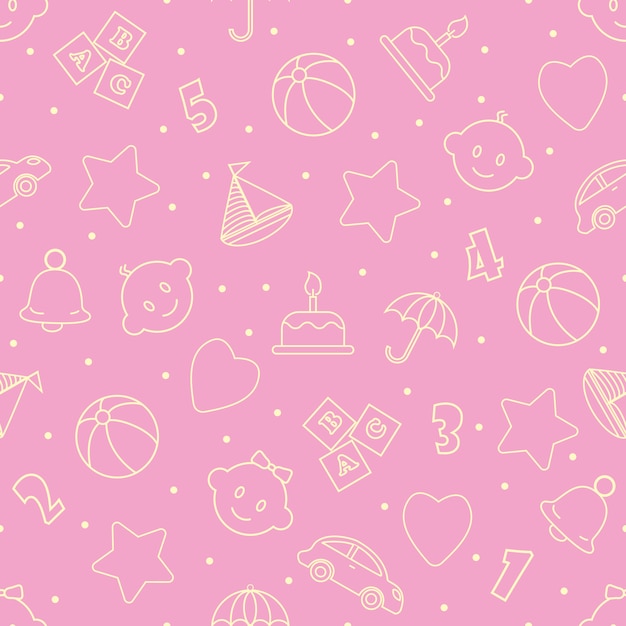 Baby toys seamless pattern.can be used for textiles, paper Premium Vector