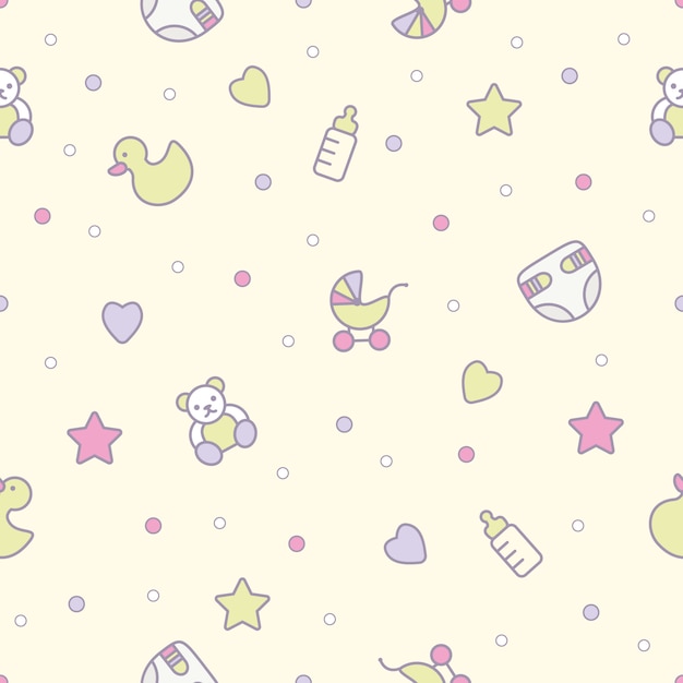 Baby toys seamless pattern.can be used for textiles, paper Premium Vector
