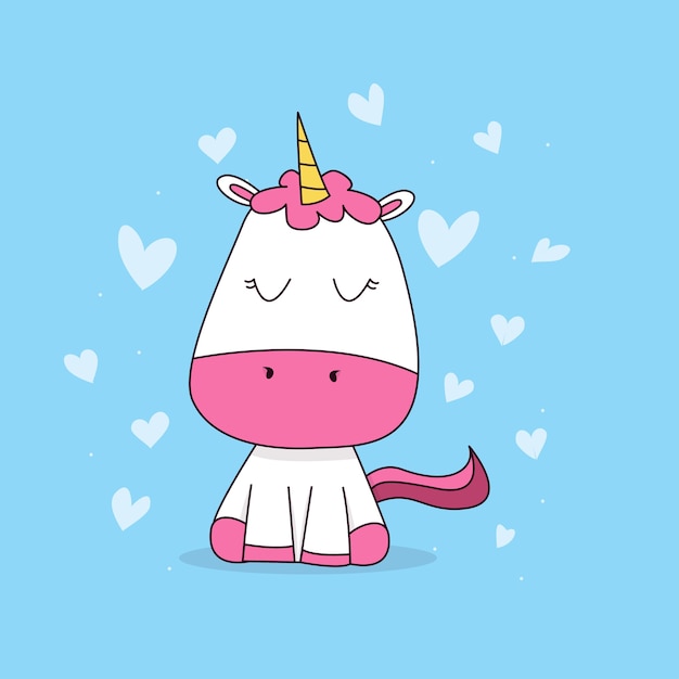 Download Premium Vector | Baby unicorn with heart