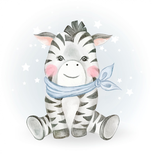 Download Premium Vector | Baby zebra adorable watercolor illustration