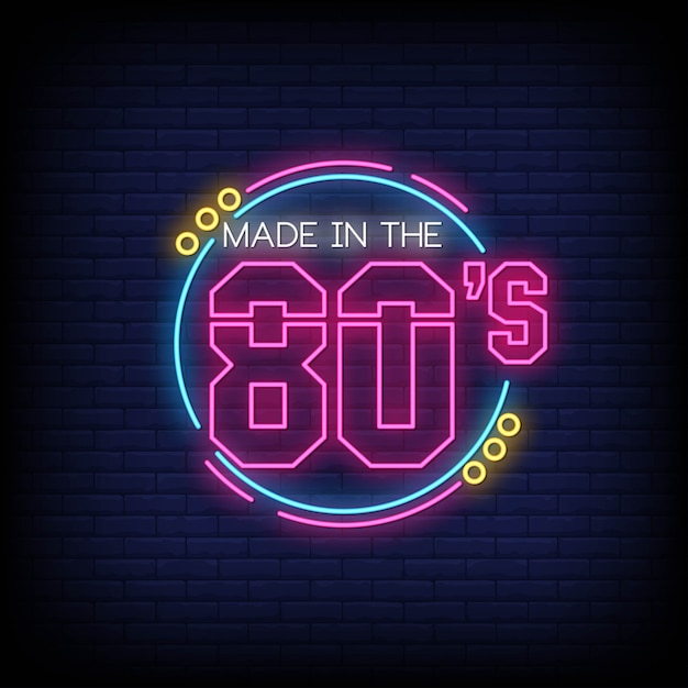 80's neon style