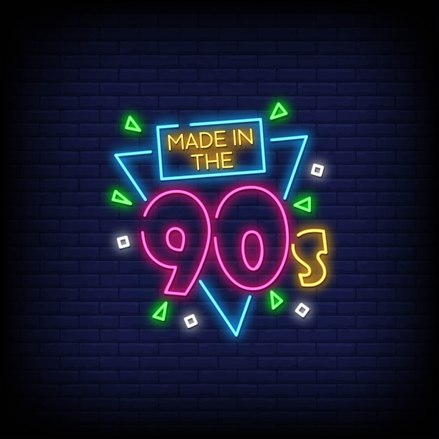 Premium Vector | Back to 90's neon signs style