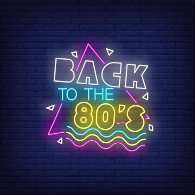 Back to eighties neon lettering. | Free Vector