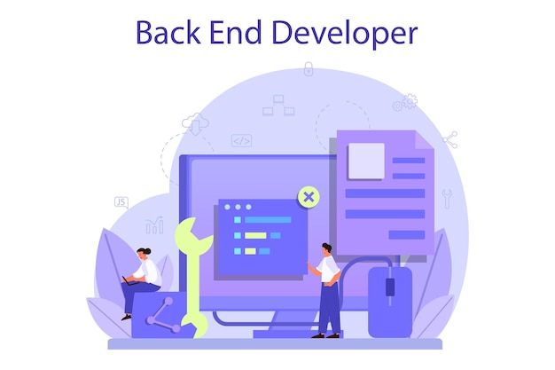 Premium Vector | Back end development concept