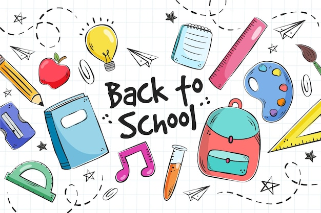 Premium Vector Back To School Background Drawing