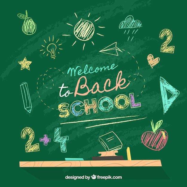 Premium Vector | Back to school background with blackboard