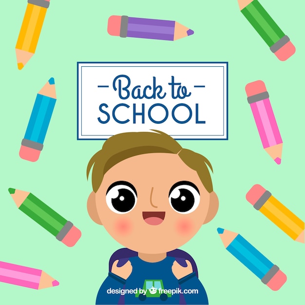 Free Vector Back To School Background With Kid