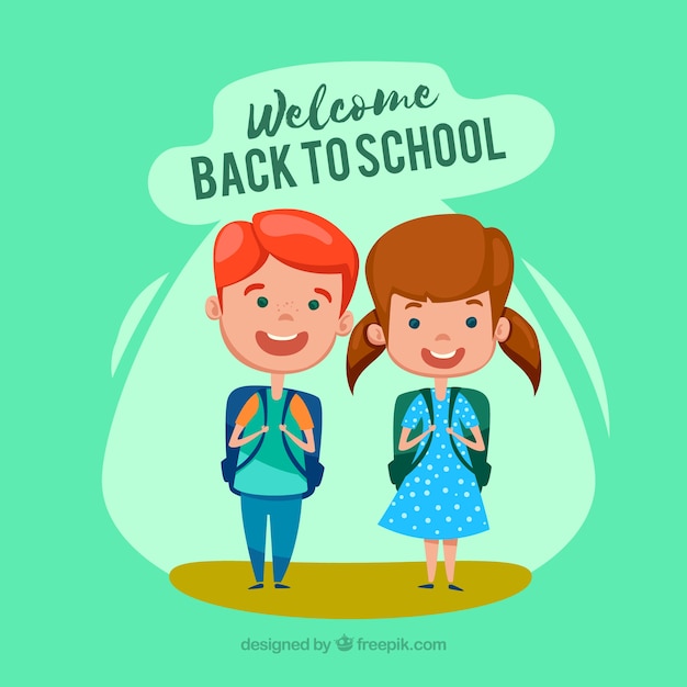 Free Vector | Back to school background with kids