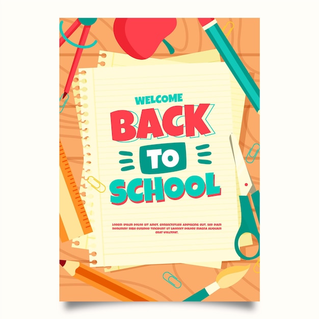 Back to school card template | Free Vector