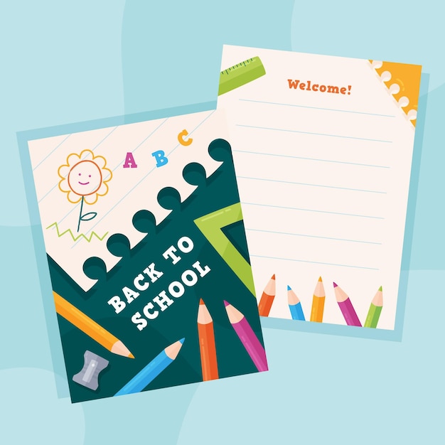 Back to school card template | Free Vector