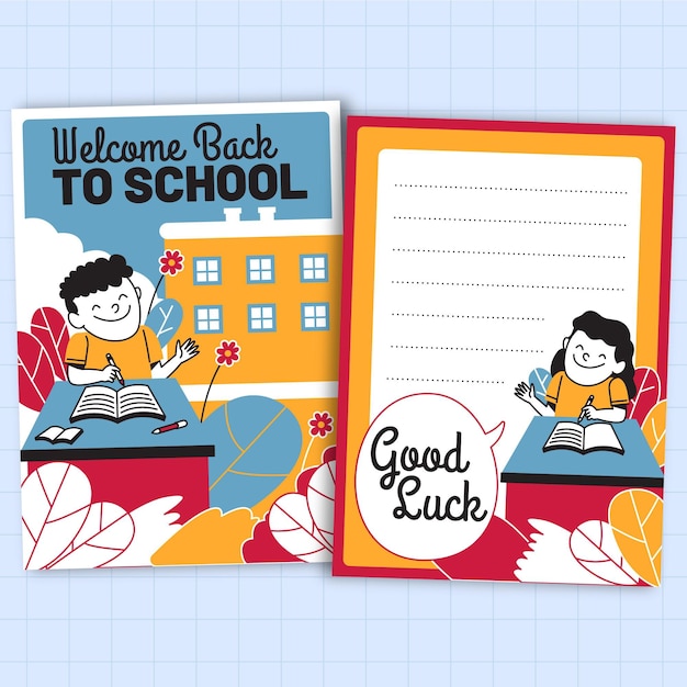 Back to school card template | Free Vector