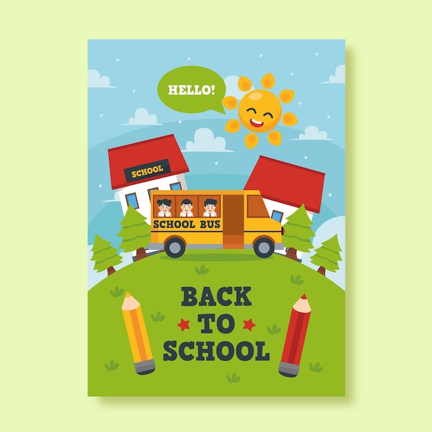 Back to school card template | Free Vector