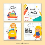 Free Vector Back To School Cards Collection