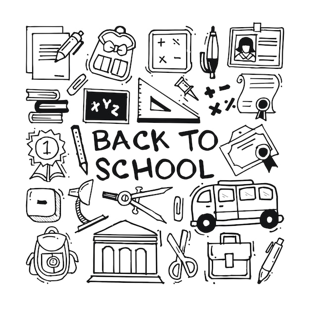 Premium Vector | Back to school doodle