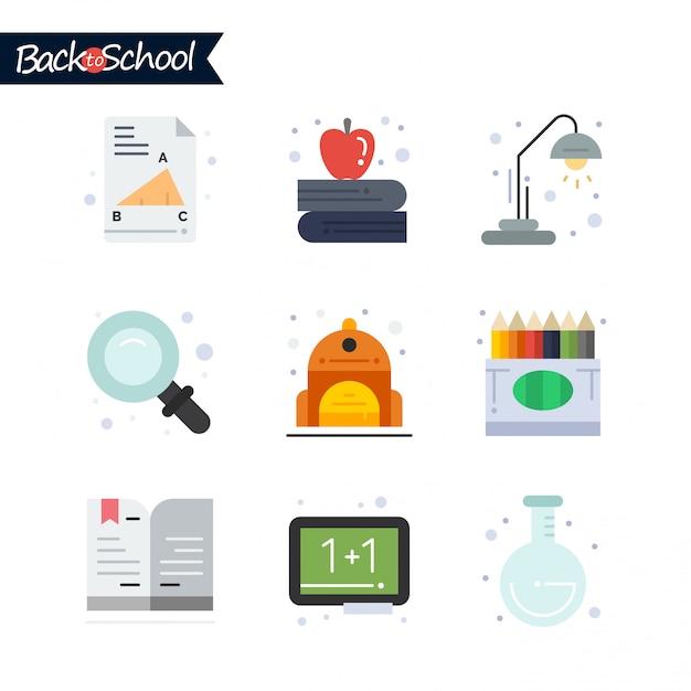 Back to school icon. education and learning line icons set. Premium Vector