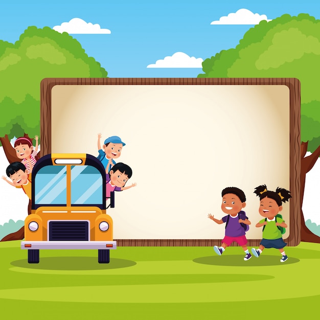 Free Vector Back To School Kids Cartoon