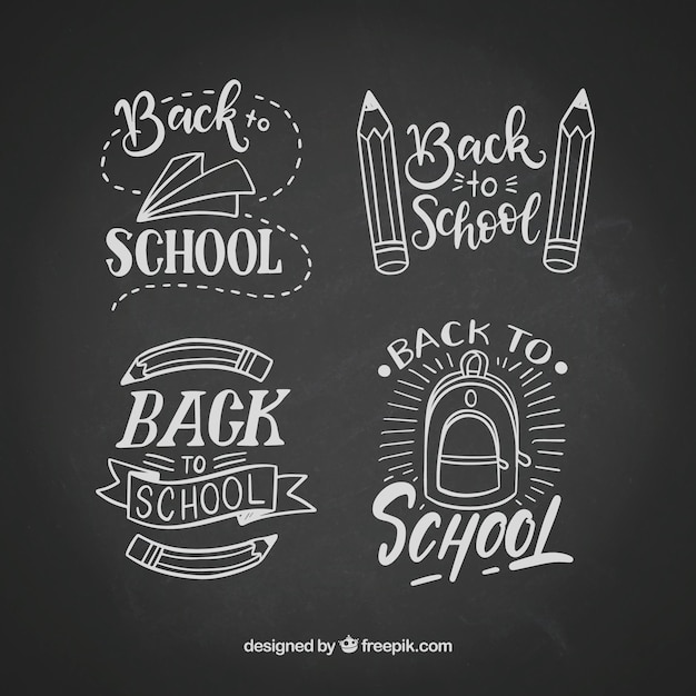 Premium Vector | Back to school labels collection with elements